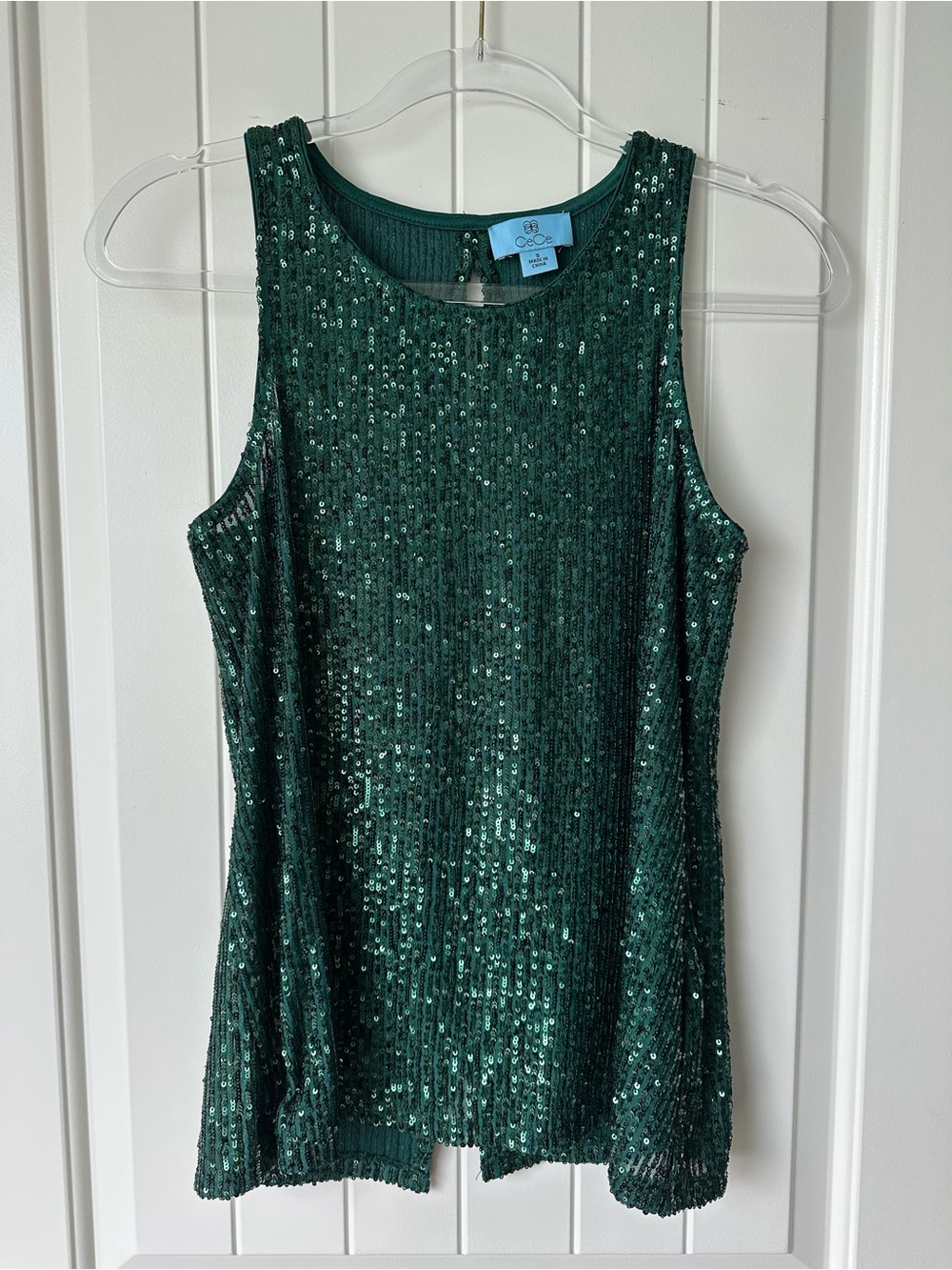 CeCe Emerald Sequin Tank